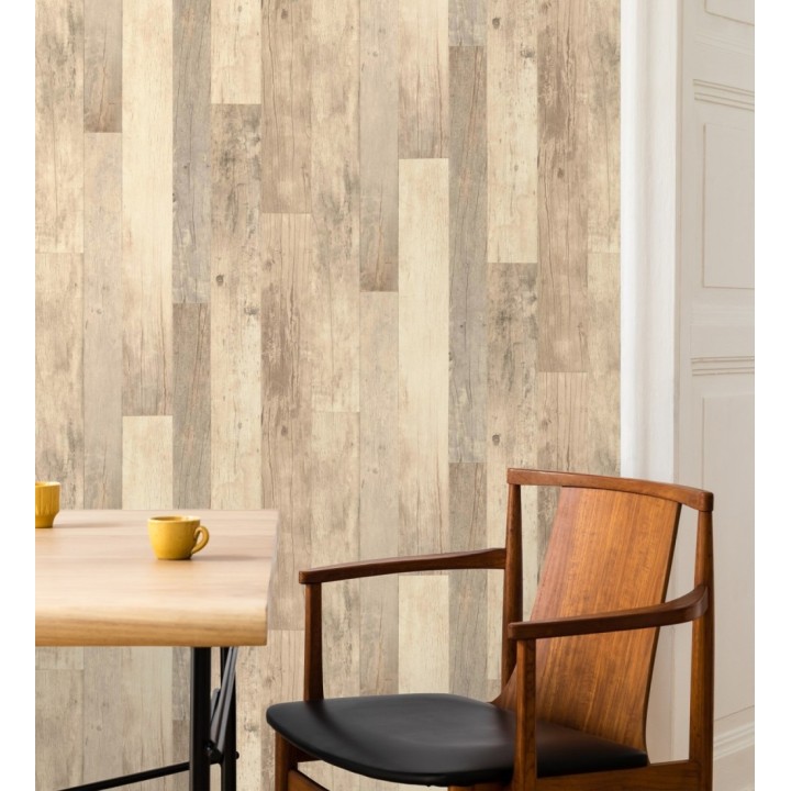 Papel pintado de diseño de madera de embarcadero envejecida de estilo nórdico - Keldan Wood 682773