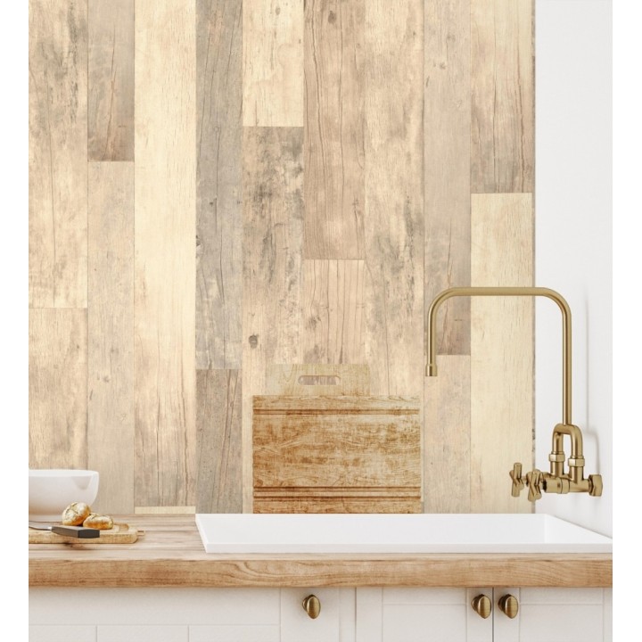 Papel pintado de diseño de madera de embarcadero envejecida de estilo nórdico - Keldan Wood 682773