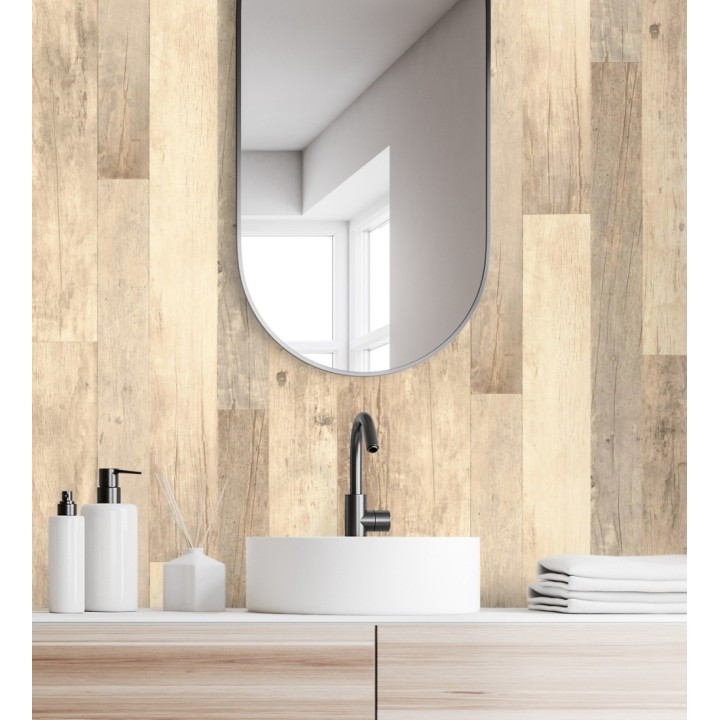 Papel pintado de diseño de madera de embarcadero envejecida de estilo nórdico - Keldan Wood 682773