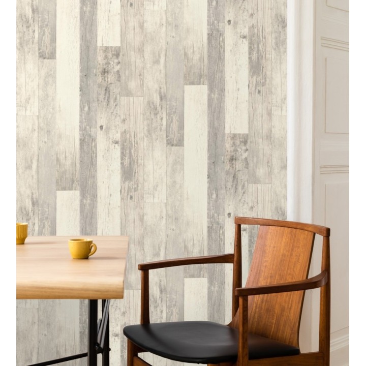 Papel pintado de diseño de madera de embarcadero envejecida de estilo nórdico - Keldan Wood 682774