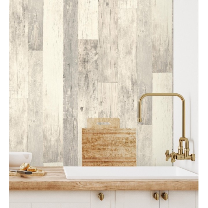 Papel pintado de diseño de madera de embarcadero envejecida de estilo nórdico - Keldan Wood 682774