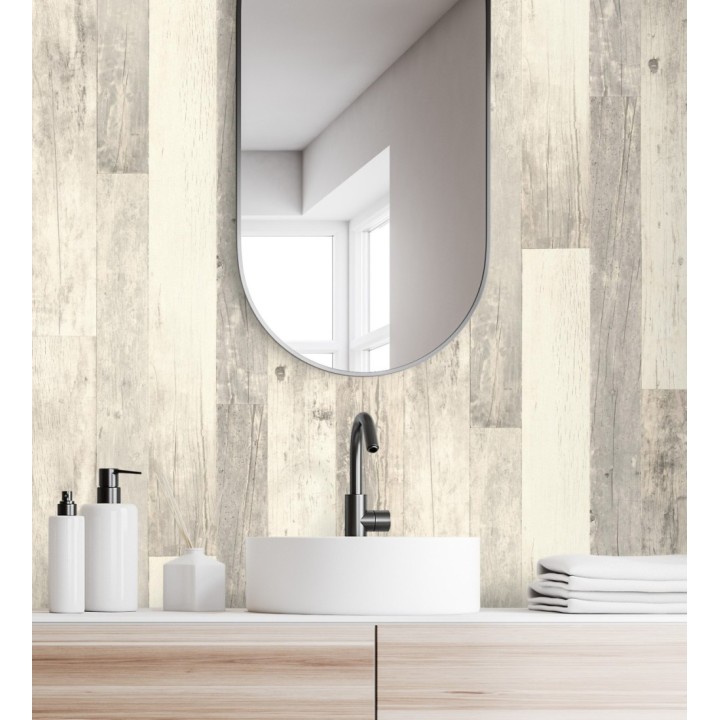 Papel pintado de diseño de madera de embarcadero envejecida de estilo nórdico - Keldan Wood 682774