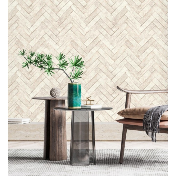 Papel pintado espiga de piedra chevrón - Henrry Whisper 682775