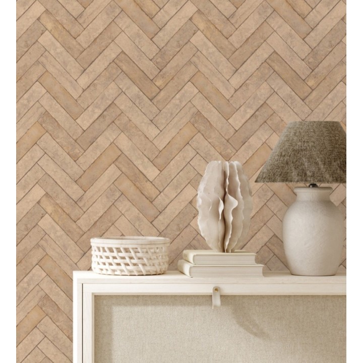 Papel pintado espiga de piedra chevrón - Henrry Whisper 682777