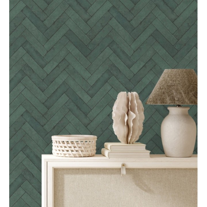 Papel pintado espiga de piedra chevrón - Henrry Whisper 682779