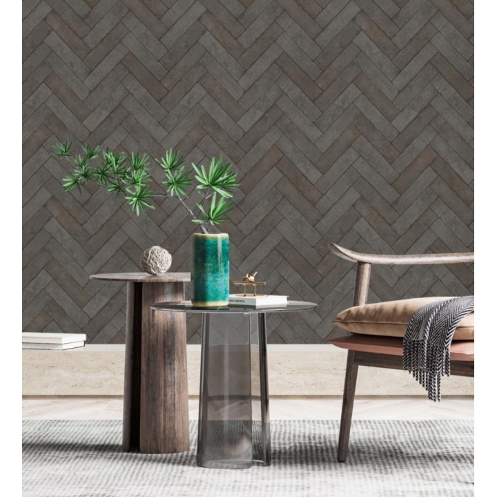 Papel pintado espiga de piedra chevrón - Henrry Whisper 682780