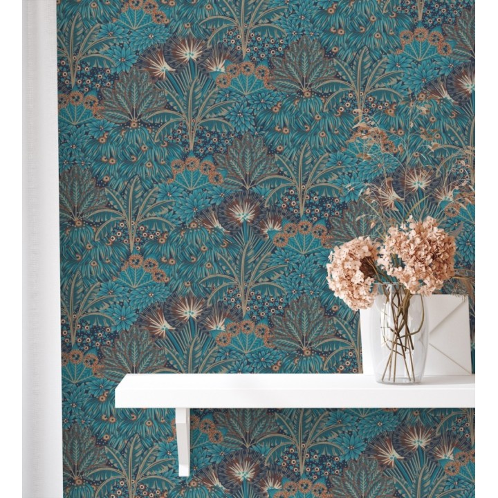 Papel pintado de flores estilo étnico - Azure Paradise 682790