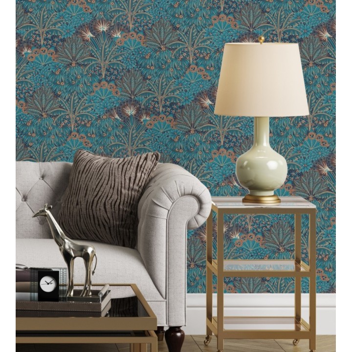 Papel pintado de flores estilo étnico - Azure Paradise 682790