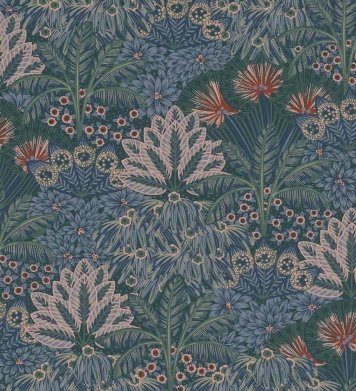 Papel pintado de flores estilo étnico - Azure Paradise 682792