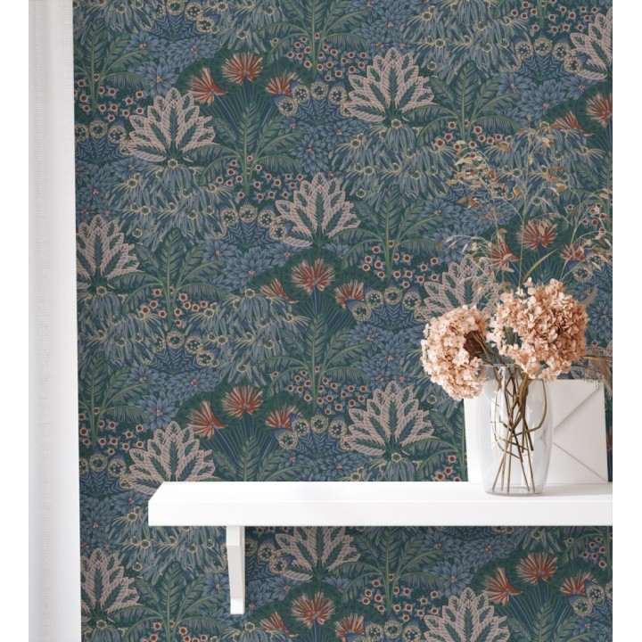 Papel pintado de flores estilo étnico - Azure Paradise 682792