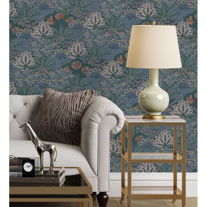 Papel pintado de flores estilo étnico - Azure Paradise 682792