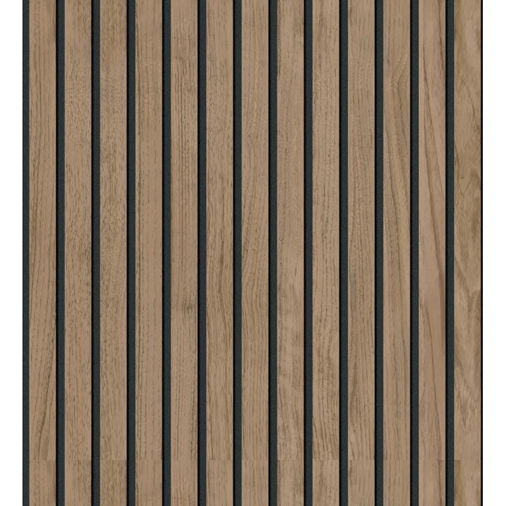 Papel pintado de listones de madera natural imitando a panel de palillería decorativo - Oak Orbit 682814