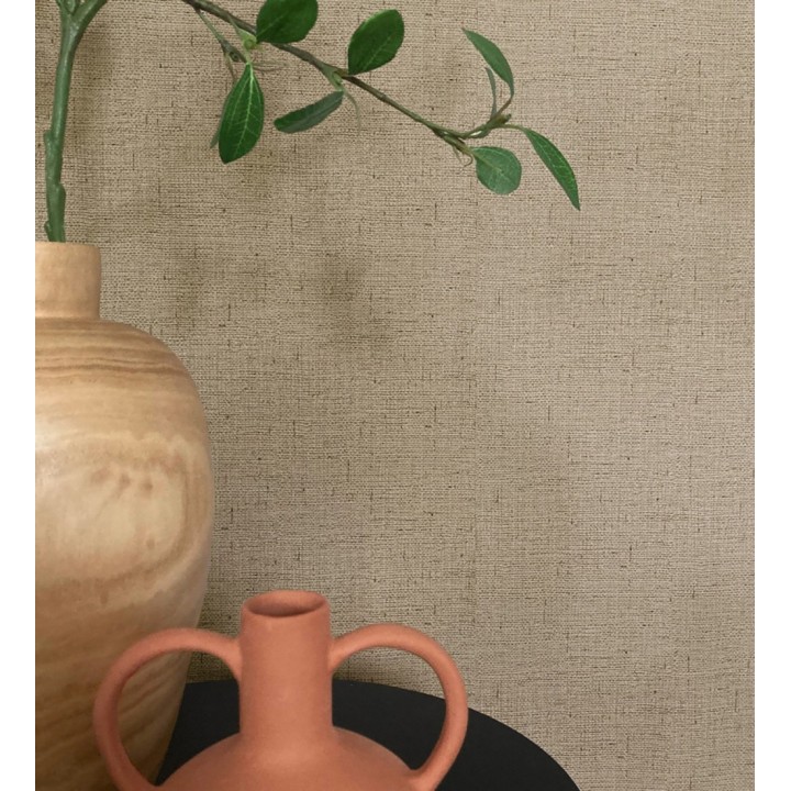 Papel pintado imitando al tejido de lino natural texturizado - Denise Textile 682826
