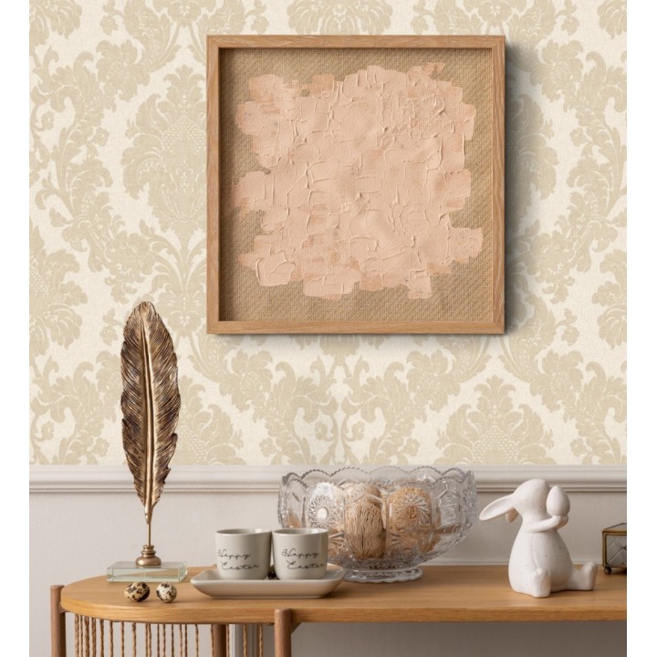 Papel pintado damasco clásico efecto entelado con textura en relieve - Milano Legacy 682834