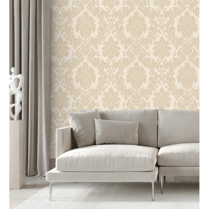 Papel pintado damasco clásico efecto entelado con textura en relieve - Milano Legacy 682834
