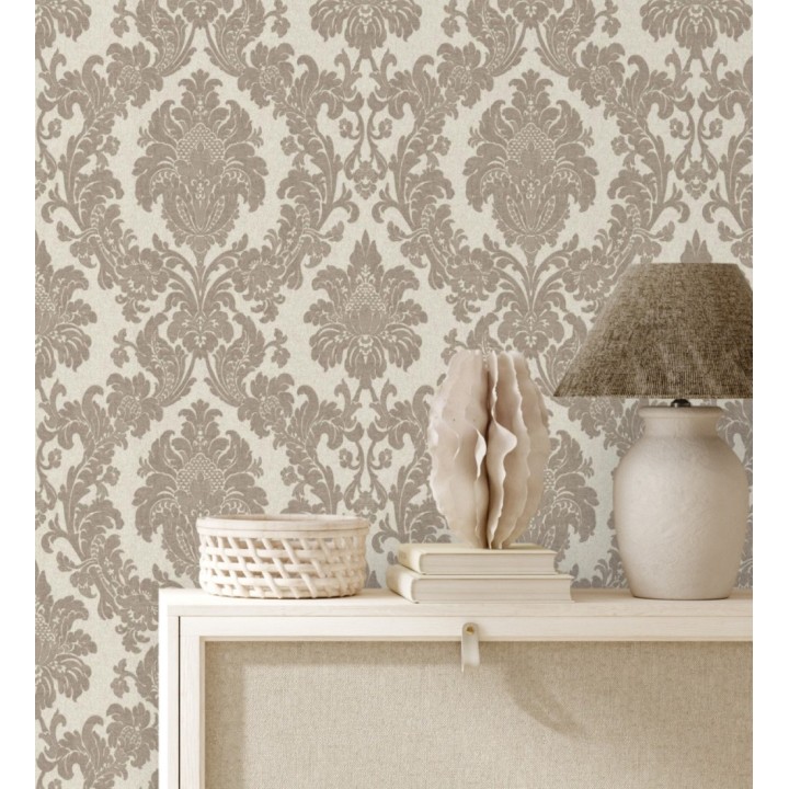 Papel pintado damasco clásico efecto entelado con textura en relieve - Milano Legacy 682836