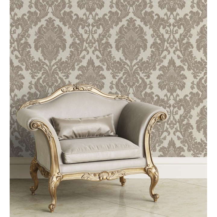 Papel pintado damasco clásico efecto entelado con textura en relieve - Milano Legacy 682836