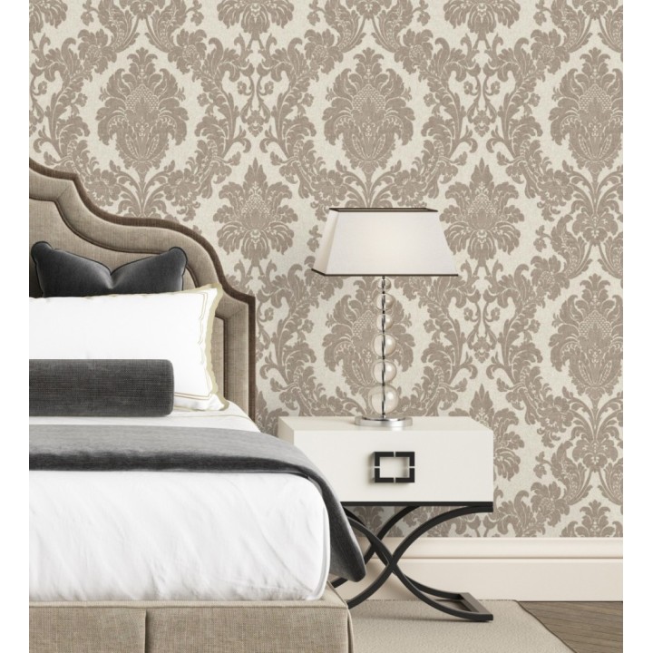 Papel pintado damasco clásico efecto entelado con textura en relieve - Milano Legacy 682836