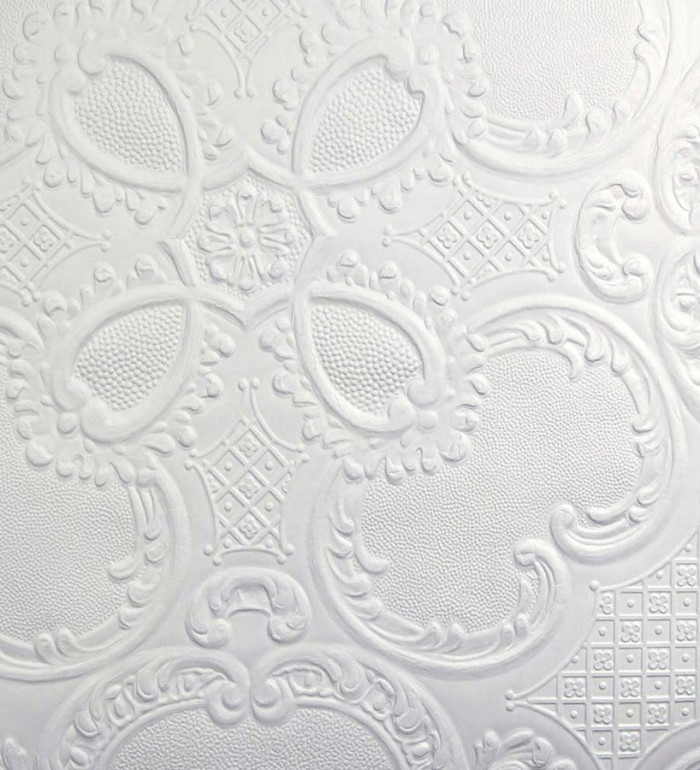 Papel pintado blanco repintable texturizado de alto relieve - Dank Texture 123149
