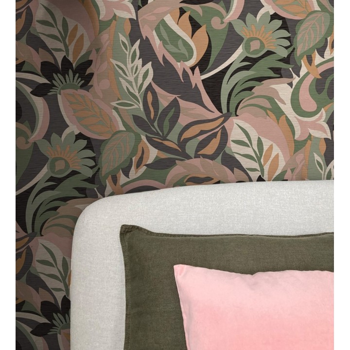 Papel pintado hojas tropicales abstractas estilo Art Nouveau - Borneo Exotic 682845