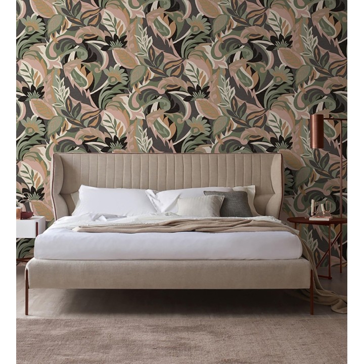 Papel pintado hojas tropicales abstractas estilo Art Nouveau - Borneo Exotic 682845