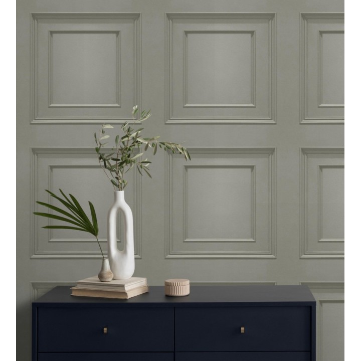 Papel pintado de casetones de madera con textura en relieve - Bristol Ledge 682853