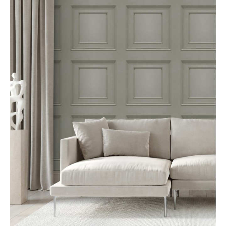 Papel pintado de casetones de madera con textura en relieve - Bristol Ledge 682853