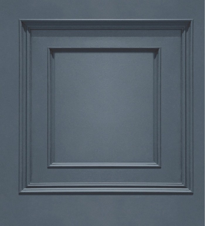 Papel pintado casetones de madera color azul textura en relieve - Bristol Ledge 682854