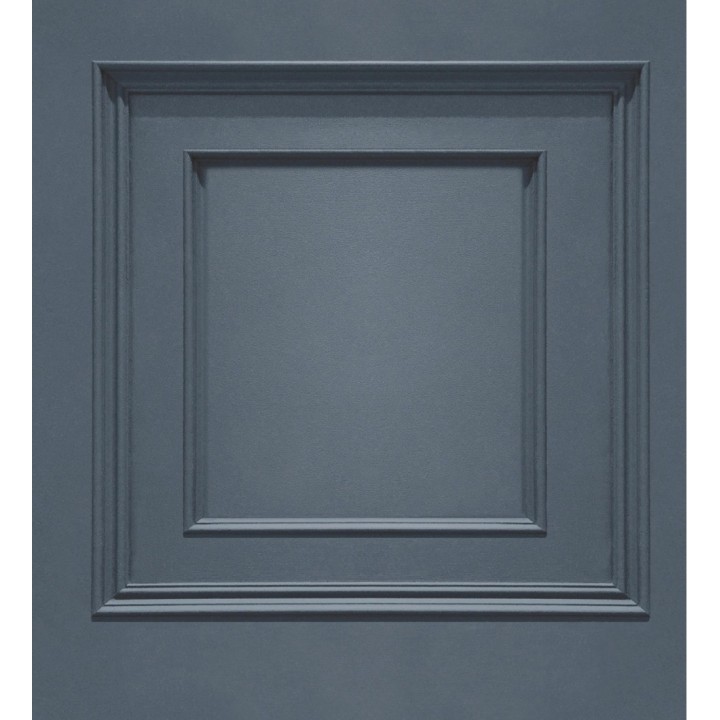 Papel pintado casetones de madera color azul textura en relieve - Bristol Ledge 682854