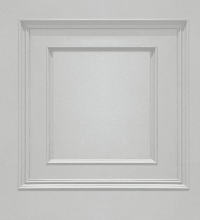 Papel pintado casetones de madera color gris perla textura en relieve - Bristol Ledge 682855