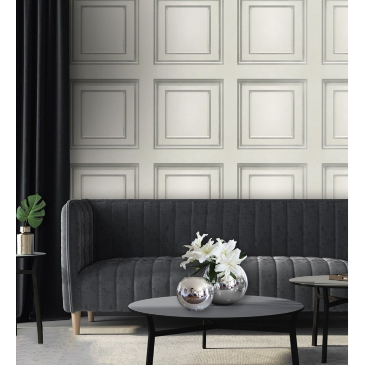 Papel pintado de casetones de madera con textura en relieve - Bristol Ledge 682856