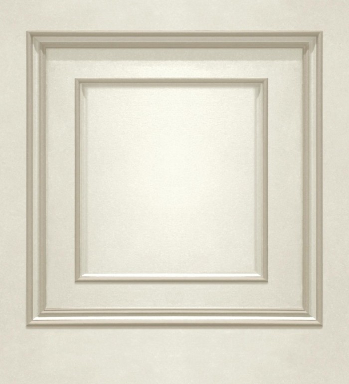 Papel pintado casetones de madera color beige claro textura en relieve - Bristol Ledge 682857