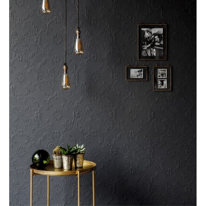 Papel pintado blanco repintable texturizado de alto relieve - Dank Texture 123149