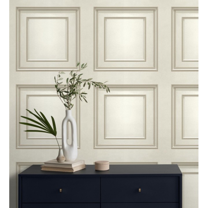 Papel pintado de casetones de madera con textura en relieve - Bristol Ledge 682857