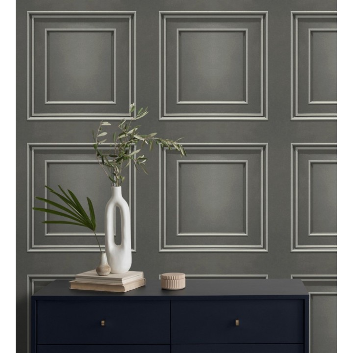 Papel pintado de casetones de madera con textura en relieve - Bristol Ledge 682858