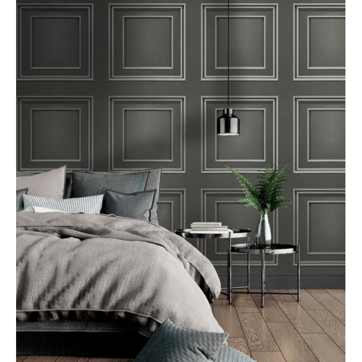 Papel pintado de casetones de madera con textura en relieve - Bristol Ledge 682858