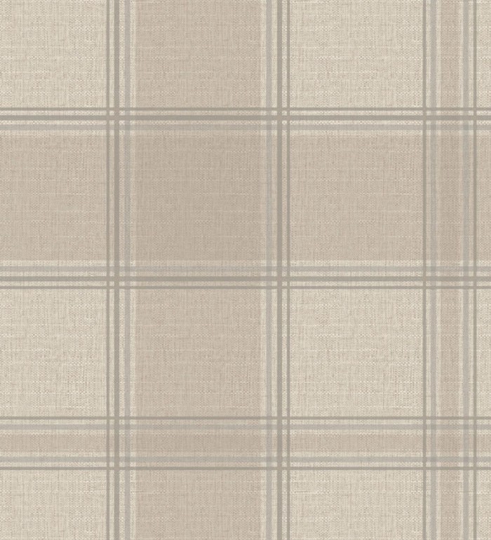 Papel pintado de cuadros escoceces en textura lino estilo natural - Scottish Harland 682860