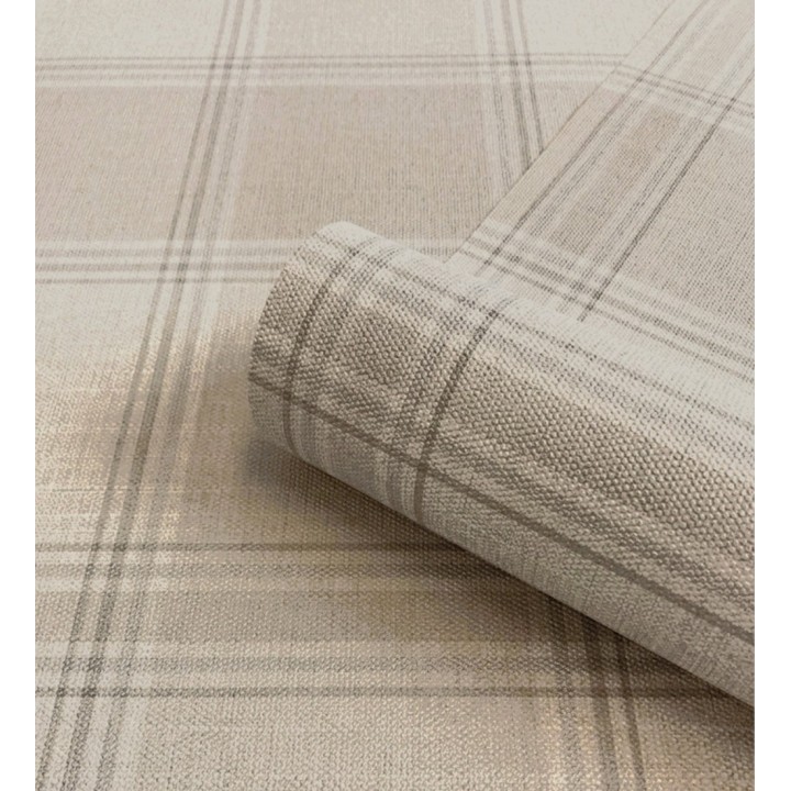 Papel pintado de cuadros escoceces en textura lino estilo natural - Scottish Harland 682860