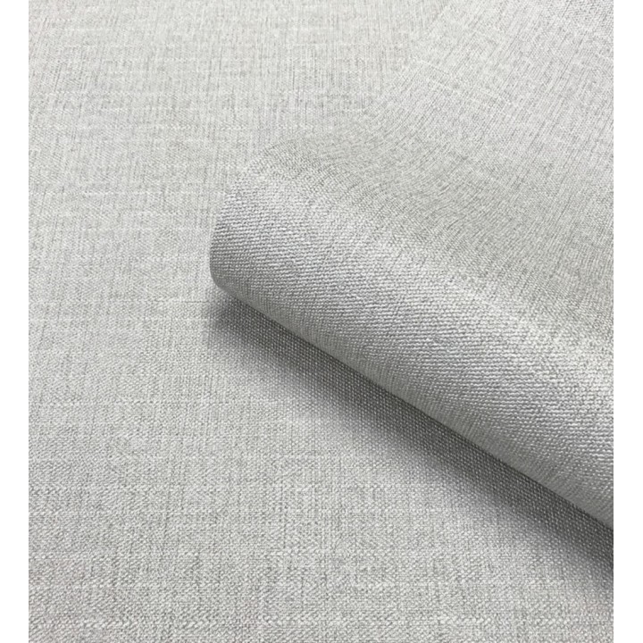 Papel pintado efecto textil con textura alto relieve color gris claro metálico - Fabrizio Textile 682864