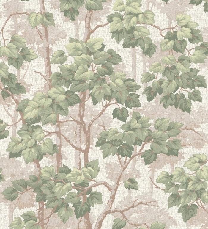 Papel pintado bosque de árboles y hojas en relieve textil - Sylvan Splendor 682869