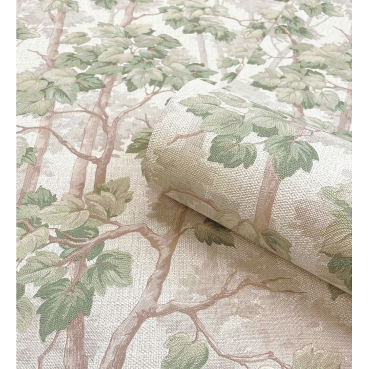 Papel pintado bosque de árboles y hojas en relieve textil - Sylvan Splendor 682869