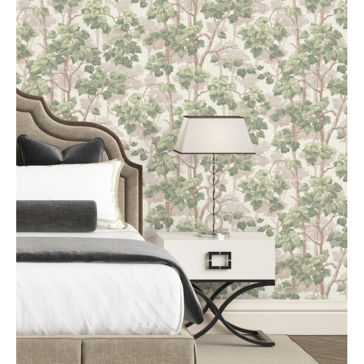 Papel pintado bosque de árboles y hojas en relieve textil - Sylvan Splendor 682869