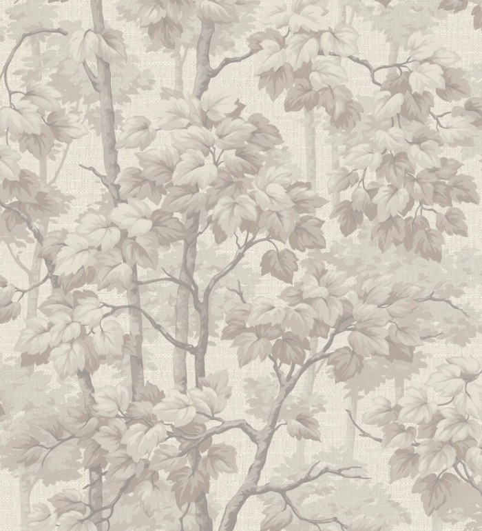 Papel pintado bosque de árboles y hojas en relieve textil - Sylvan Splendor 682870