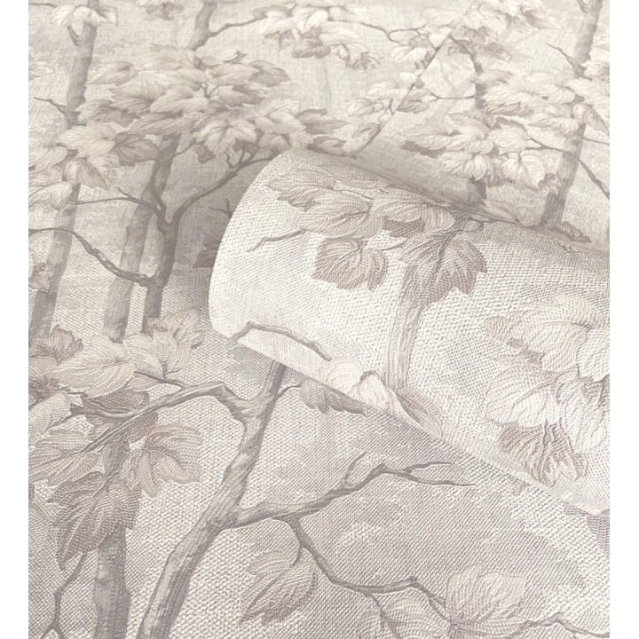 Papel pintado bosque de árboles y hojas en relieve textil - Sylvan Splendor 682870