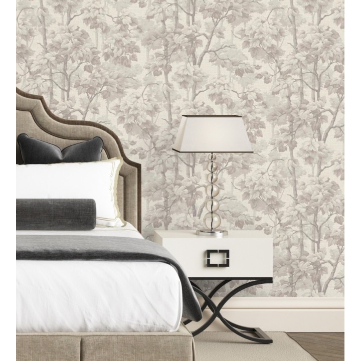 Papel pintado bosque de árboles y hojas en relieve textil - Sylvan Splendor 682870