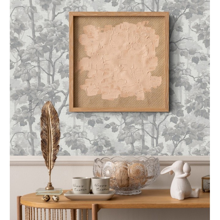 Papel pintado bosque de árboles y hojas en relieve textil - Sylvan Splendor 682871