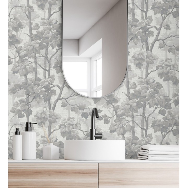 Papel pintado bosque de árboles y hojas en relieve textil - Sylvan Splendor 682871