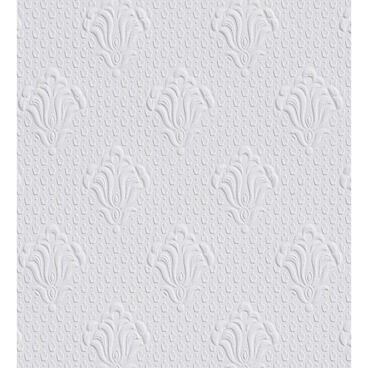 Papel pintado blanco repintable flor de lis texturizado de alto relieve - Lis Texture 123160