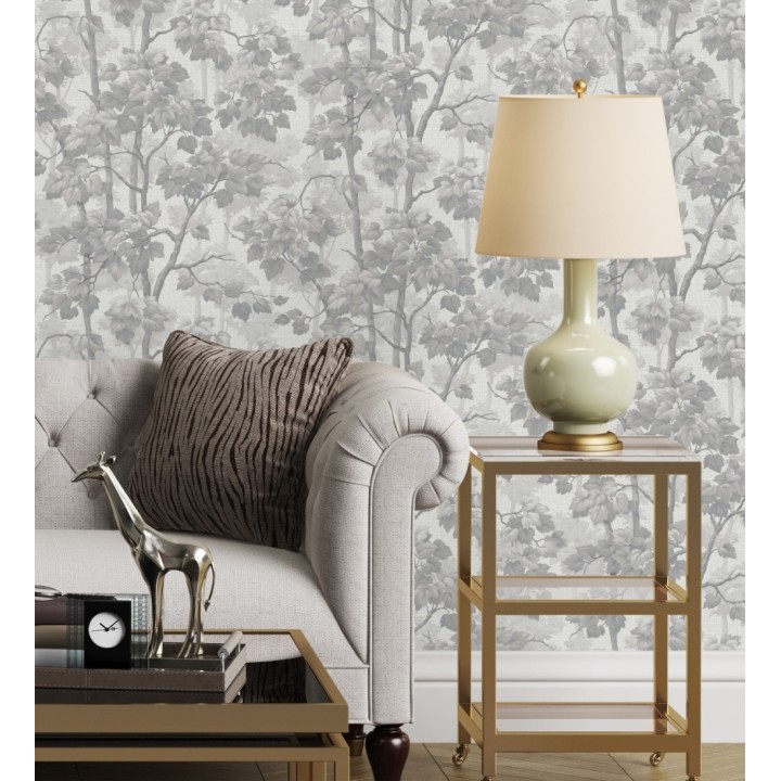 Papel pintado bosque de árboles y hojas en relieve textil - Sylvan Splendor 682871