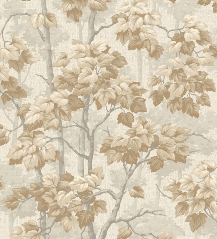 Papel pintado bosque de árboles y hojas en relieve textil - Sylvan Splendor 682872